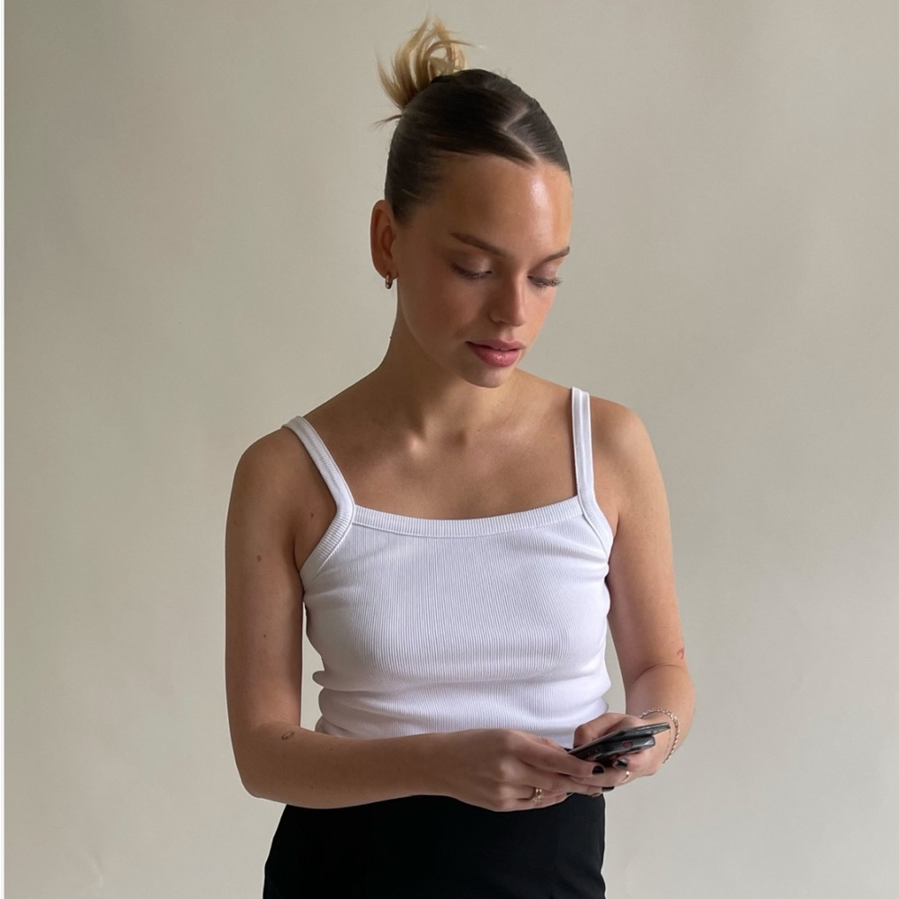 NWT Djerf Avenue Daily Tank Ribbed White Women’s XS